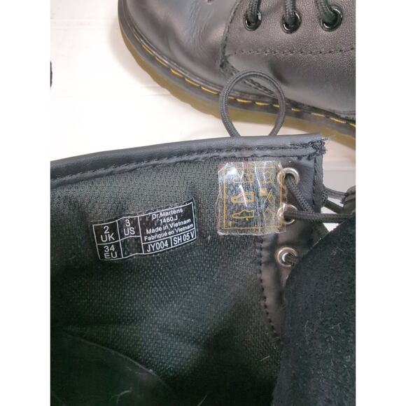 Dr. Martens 1460 Boot Black Kids 3 Lace Up Zip Up - Picture 8 of 9